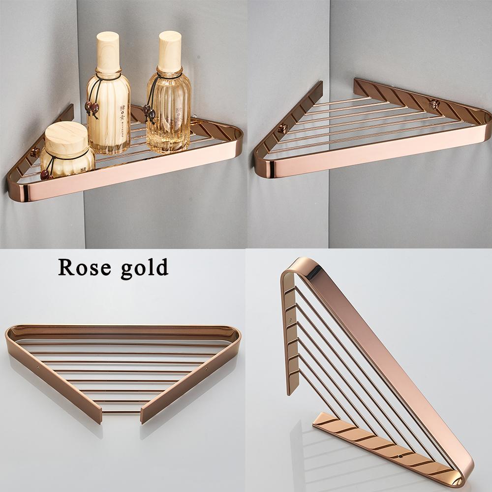BAKALA Brush gold Полка для ванной комнаты Латунная душевая стойка Треугольная корзина Полка для ванны Душевая кабина Держатель для настенной угловой полки