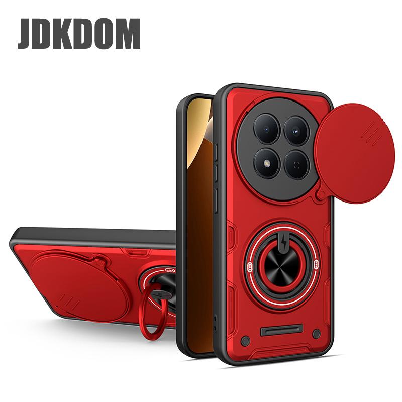 JDKDOM Противоударный чехол-держатель с магнитным кольцом для Redmi Note 15 Pro Plus 5G 4G Сдвижная крышка для защиты объектива камеры
