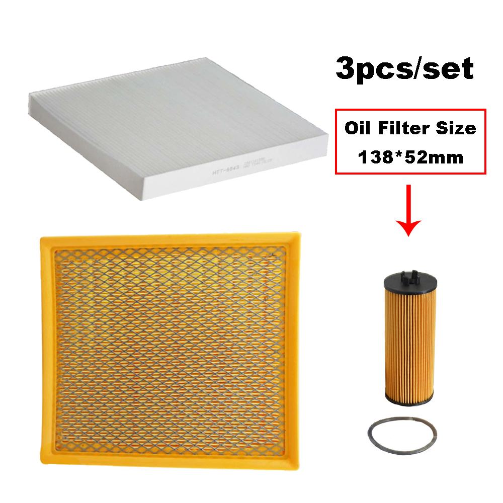 3pcs Filter Set For JEEP GRAND CHEROKEE WK2 3.0L 2013-2023/ 3.6L 2010-2020 Engine Cabin AC Air Oil Filter 68191349AA Spare Parts