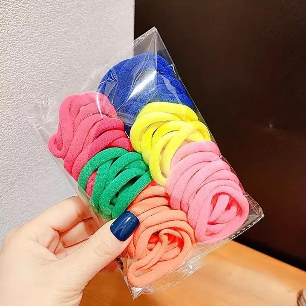 50PCS Non-Slip Colorful Elastic Hair Ties No Damage Hair Bands New Hair Rope For Girls