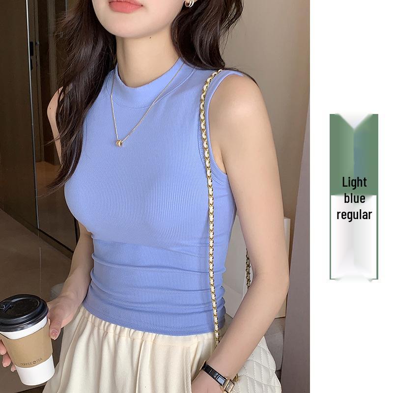 H520 Женская майка без рукавов в рубчик с круглым вырезом - Скрывает жир под мышками, Идеально подходит в качестве топа или нижнего белья