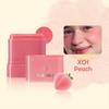 Flat Tube Fruit Blush Stick Two-in-one Lipstick, Easy To Apply Color and Highlight, Contour and Rouge, Convenient and Easy To Carry