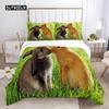 Rabbit Comforter Duvet Cover Set Lovely Little Rabbit Decor Bedding Set for Kid Girl Polyester Animal Theme King Comforter Cover