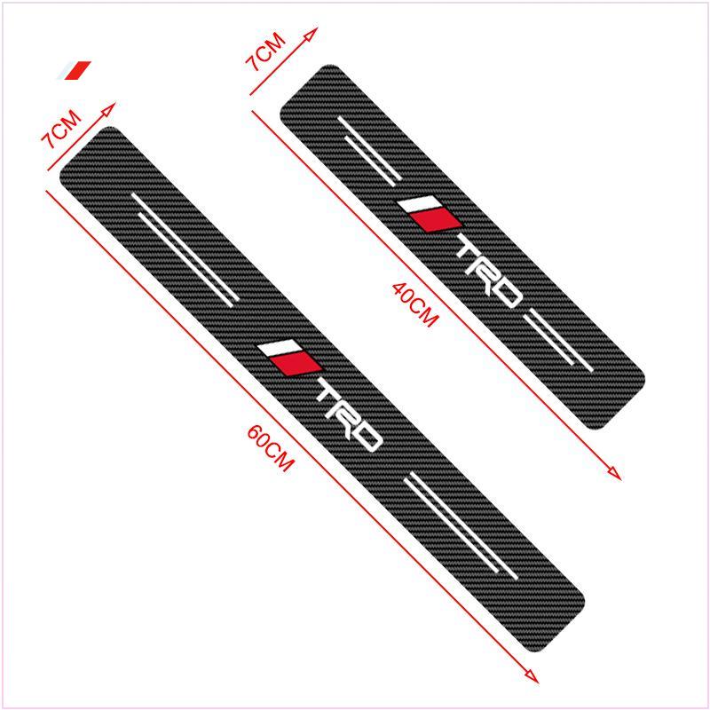 4PCS Carbon Fiber Car Sticker Auto Door Threshold Waterproof Stickers for TRD Toyota GR Corolla Rav4 Auris Camry Yaris CHR