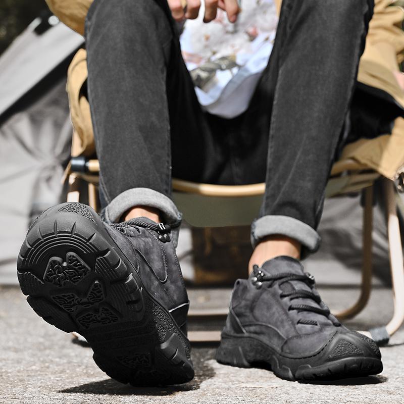 Outdoor Hiking Shoes Men Genuine Leather Camping Sneakers Man Casual Shoes Luxury Brand Casual Men's Footwear