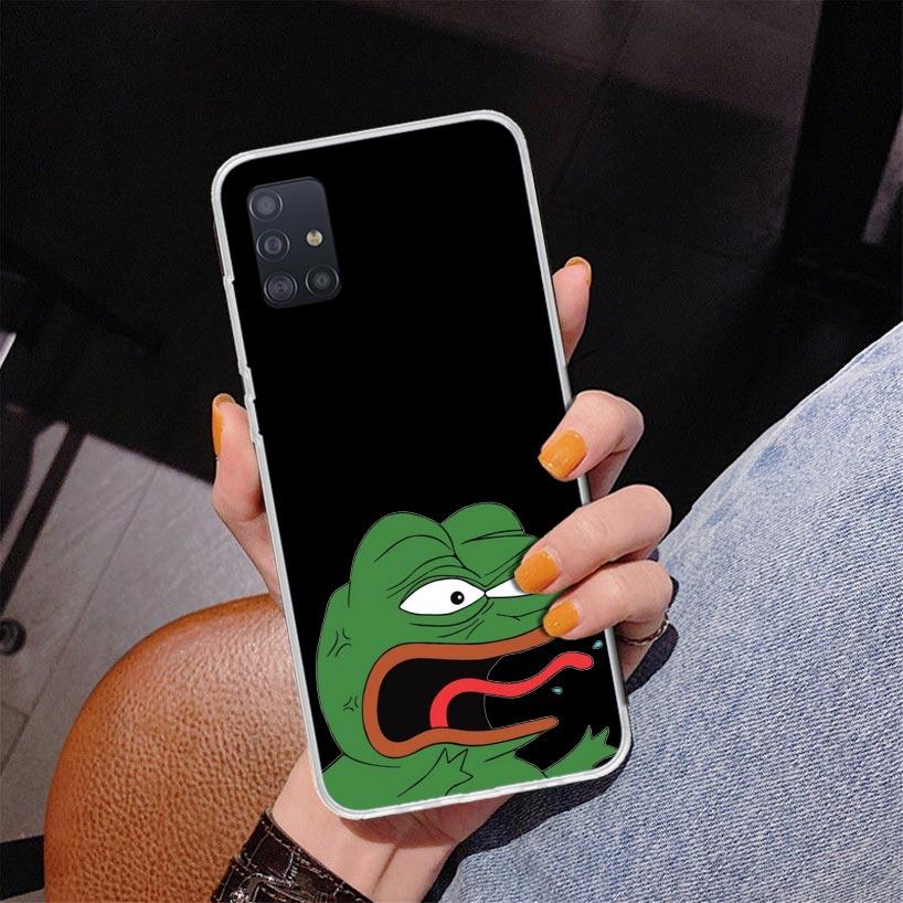 Cute Frogs Party Sad Pepe Phone Case For Samsung Galaxy A52 A32 A22 A12 A51 A31 A50S A30S A20S A10S Note 20 Ultra 10 Plus S10 A7