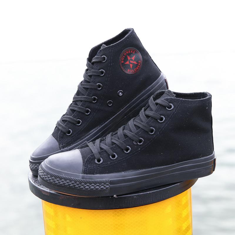 Парные туфли из парусины в стиле колледжа, однотонные, высокие, мужские и женские туфли в стиле ретро 1970-х годов