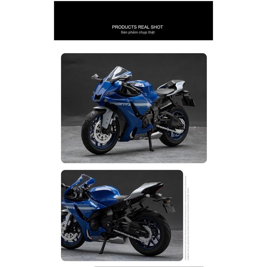 1/12 YAMAHA R1 Мотоцикл Сплав Игрушки-машинки Металлические литые модели Мотоциклы Модель со светом и звуком Транспортное средство для детей Подарки M33