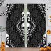 2 шт. - Хэллоуинские готические шторы с принтом черепа, карман для штанги, украшения для дома, украшения для комнаты