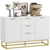 Sideboard With 3 Drawers And Adjustable Shelves For Living Room White