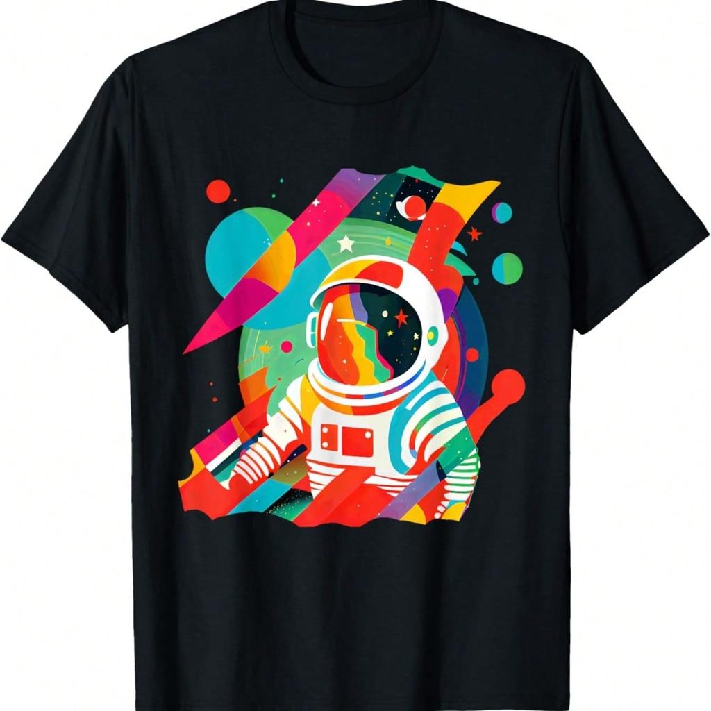 Colorful Astronaut Cosmic Adventure Design T-Shirt