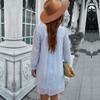 Solid Jacquard Short Women Casual High Waist Butterfly Sleeve Spring Summer Mini Dress A Line Dress