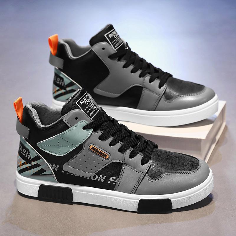 Men's Shoes New Winter High-top Shoes Trendy Versatile Board Shoes Youth Leisure Sports Trendy Shoes Men