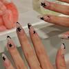 24Pcs Fake Nails French Almond-Shaped Rhinestone Star Stylish Durable Embellishments False Nails Women Supply