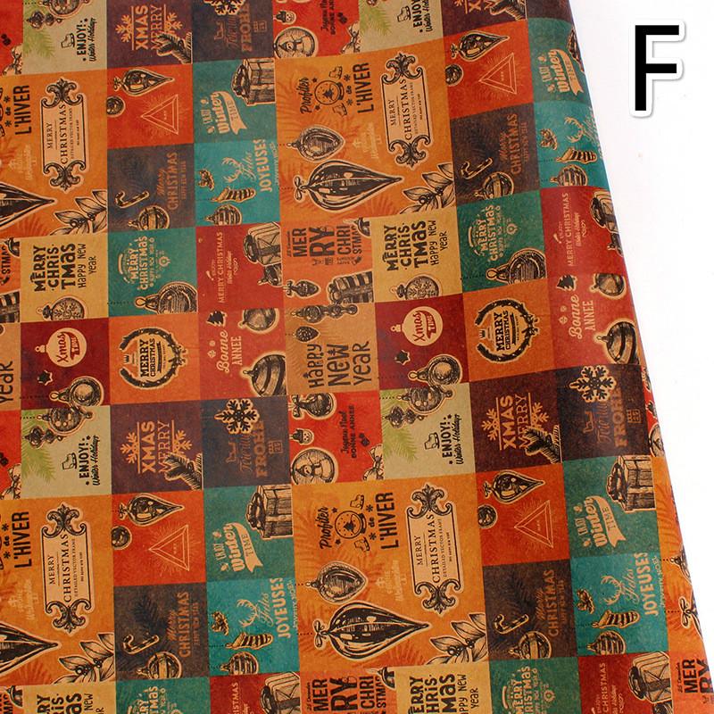 1 рулоны в стиле ретро, рождественская подарочная упаковка, бумага, дерево, снежинка, праздничная рождественская упаковка, декор