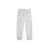 Li Ning Solid Color Mid Waist Cuffed Fleece Knit Sports Pants Men Pants Floral-Gray River-Stone-Gray AKLT941-2