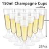25 шт. 150 мл одноразовые стаканчики для игристого шампанского барные стаканчики пластиковые фужеры для шампанского прозрачные бокалы для тостов для свадеб вечеринок