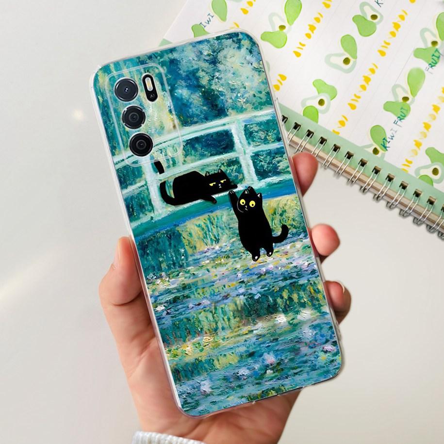 For OPPO A16 Case A16S A54S Soft Silicone Phone Case For Oppo A16 CPH2269 Clear Flower Funda Back Cover on OPPOA16s A 54s Bumper