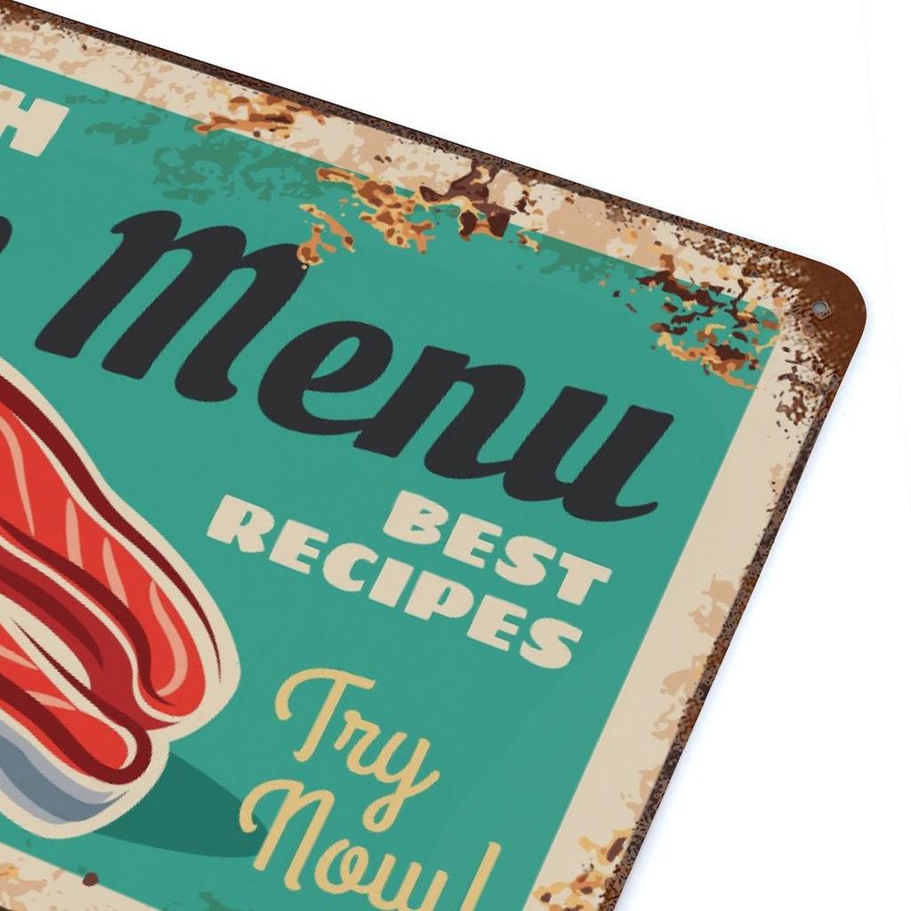 1-Pack rusty metal art board, 20×30cm and 30×40cm, distressed vintage sign for workshop, garage or game room