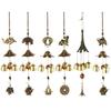Window Peacock Kylin Tower Elephant Fishes Retro Metal Wind Chime Lucky Charms Hanging Ornament