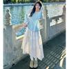 White Lace Skirt for Women In Summer New French Ballet Style Puffy Skirt High Waist A-line Long Skirt