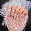 Winter Snowflake Christmas Nail Art Sticker White 3D Relief Adhesive Nail Art Decoration Sticker Nail Charm Manicure Decals
