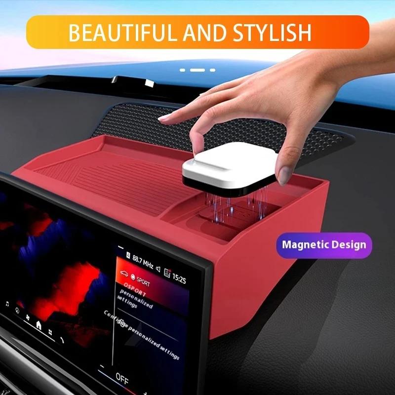 For BMW 3 Series 4 Series i3 i4 Central Control Screen Rear Storage Box Silicone Storage Box Car Accessories