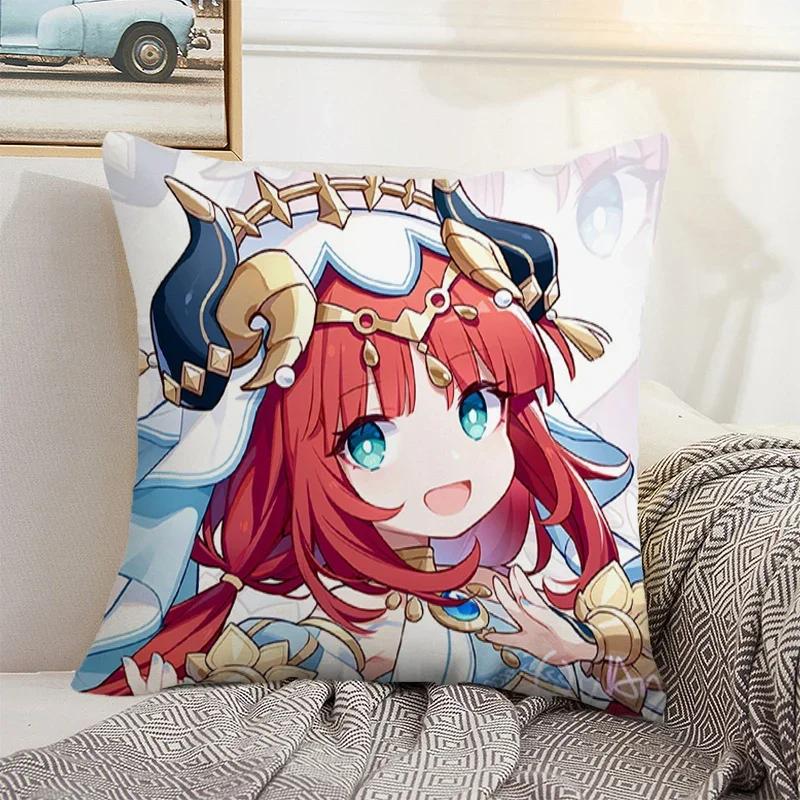 Наволочка для подушки Genshin Impact 45*45 Декоративные наволочки для диванных подушек Наволочка Декор для подушек Домашний декор Наволочки