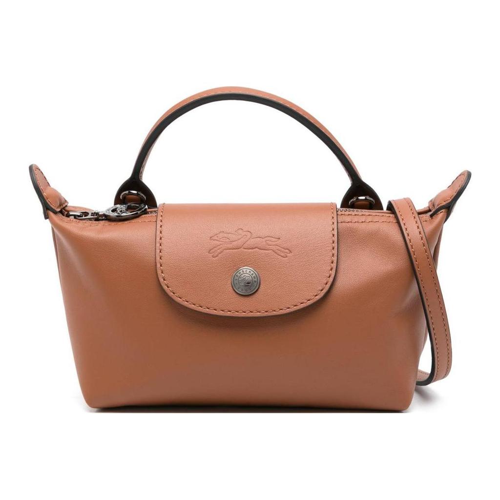 Longchamp Le Pliage Xtra Logo Zipper Closure Crossbody Shoulder Bag Leather Mini Women bags Brandy 34205987504