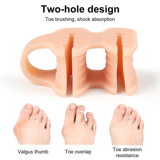 1 Pair Toe Separator with 2 Loop Orthopedic Bunion Valgus Hammertoe Corrector Pain Relief Women Men Foot Alignment Overlapping Toe Spacer Hammer
