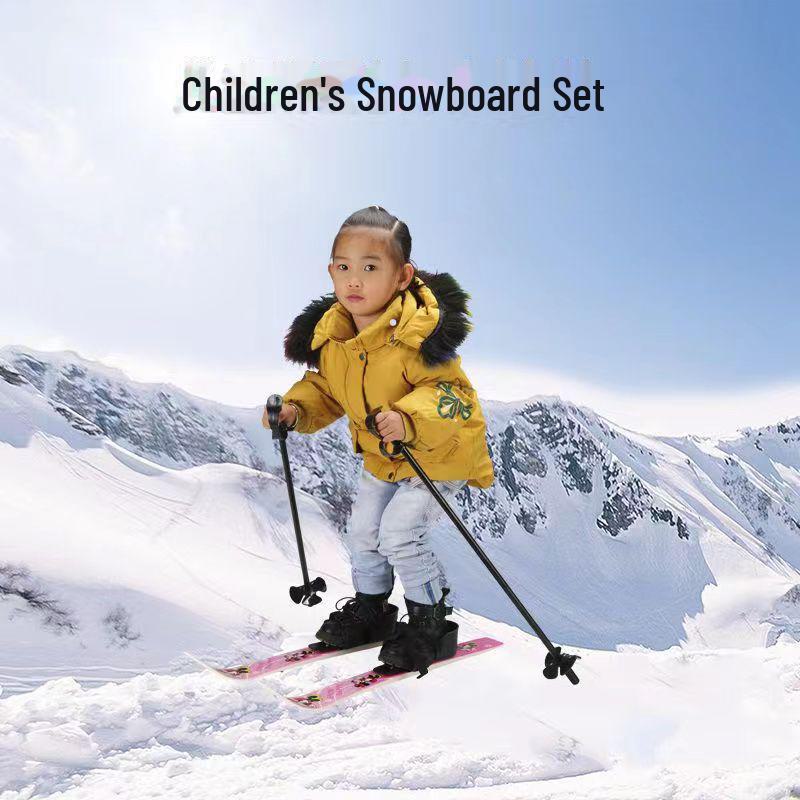 Детский комплект лыж с двумя досками, палками, лыжами для начинающих, санками и зимним снаряжением
