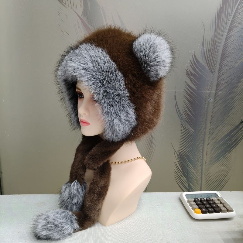Bear Hat Winter Warm Scarf Hooded Integrated Head Hat Cycling Cold Protection Ear Protection Cute Plush Hat