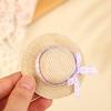 2Pcs Miniature Straw Hat Mini Doll Straw Hats With Bow Hat Doll House Ornament Hand Weaved Dollhouse Accessories