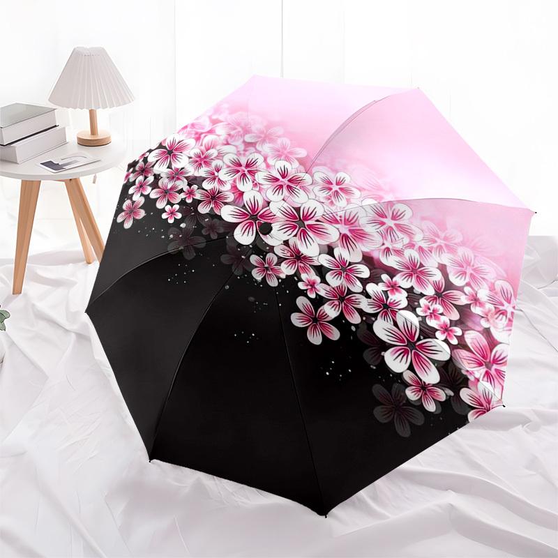 1pc Cherry Blossom Artwork Umbrella with Plastic Handle,Compact & Stylish,Suitable for All Seasons ptys26044