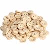 100pcs Handmade Round Shaped Wooden Buttons 2 Holes 15mm Diameter Sewing Buttons Craft Buttons For DIY Crafts