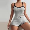 2025 European & American Spring/Summer Women's Bow Camisole Top & Shorts Set