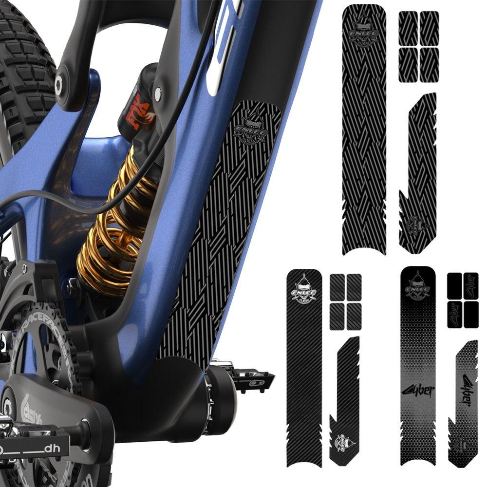 Fork Cover Pad Chain Guards Decals Bicycle Protective Film Carbon Fiber Pattern Bike Frame Sticker