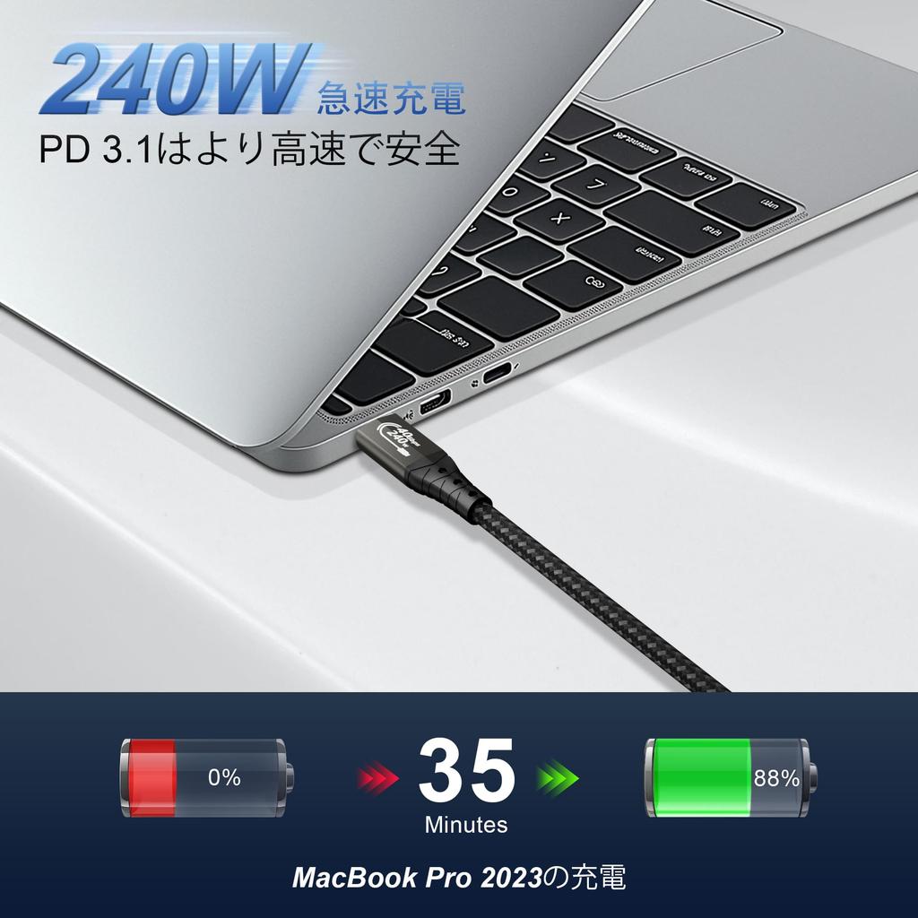 ZIKNYDO USB 4 на Thunderbolt 4 40 Гбит/с Кабель для передачи данных, видео, зарядки 240 Вт, совместимый с Thunderbolt iPhone 16 eGPU, 1 м, USB-C кабель, USB-C и USB-C 8K/4K