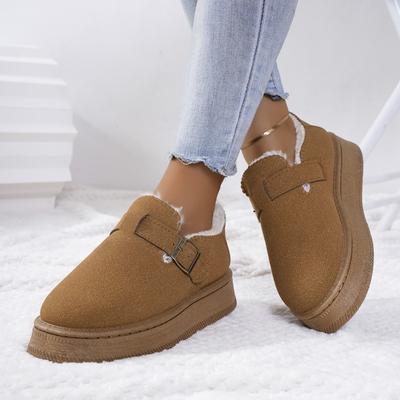 Мода 2024 года, модные зимние новые теплые хлопковые туфли на толстой подошве для женщин, большие размеры, женские зимние ботинки оптом