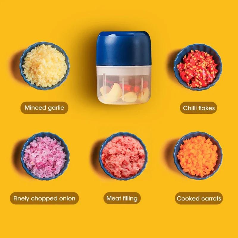 Electric Garlic Grinder Mini Wireless USB Grinding Machine Multi Functional Kitchen Food Blender Vegetable Grinding Tool