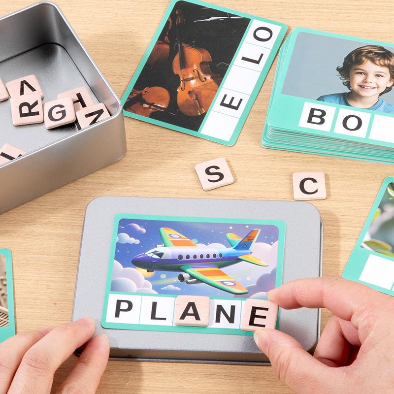 Детские карточки на английском языке, правописание слов, кубики, настольные игры для взаимодействия родителей и детей, детские развивающие игрушки