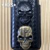 2x 3D Большой Черный Металлический Череп Скелет Злая Кость Эмблема Автомобиля Значок Наклейка