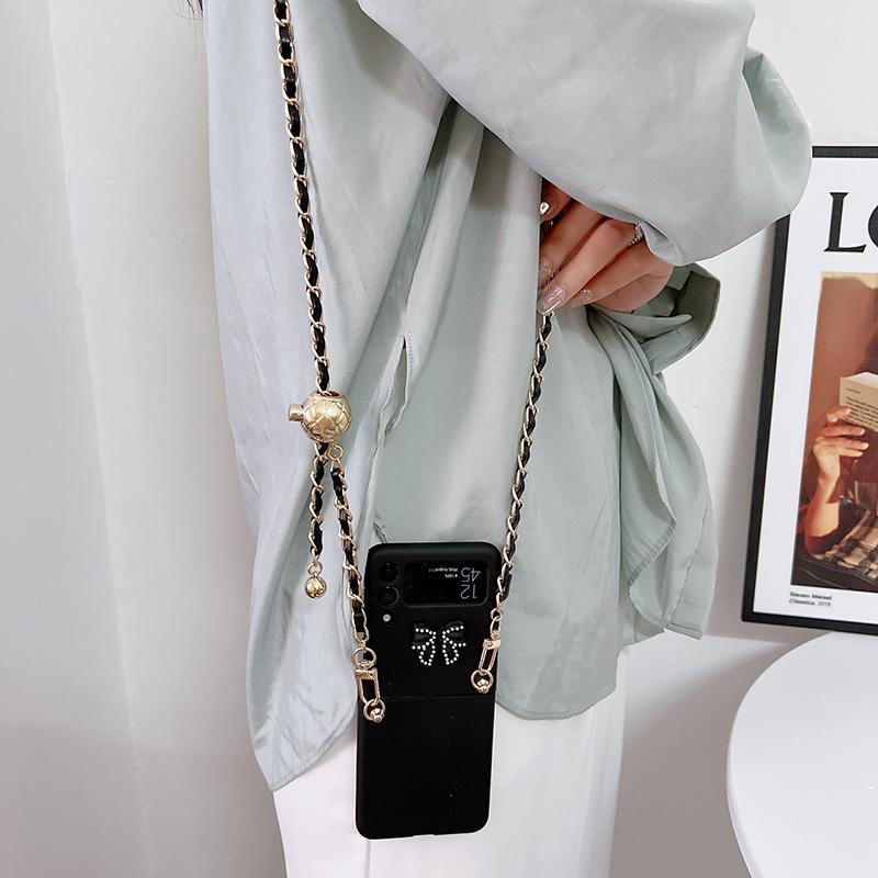 Регулируемый чехол для телефона со шнурком через плечо для Samsung Galaxy Z Flip 3 Zflip 4, складной чехол