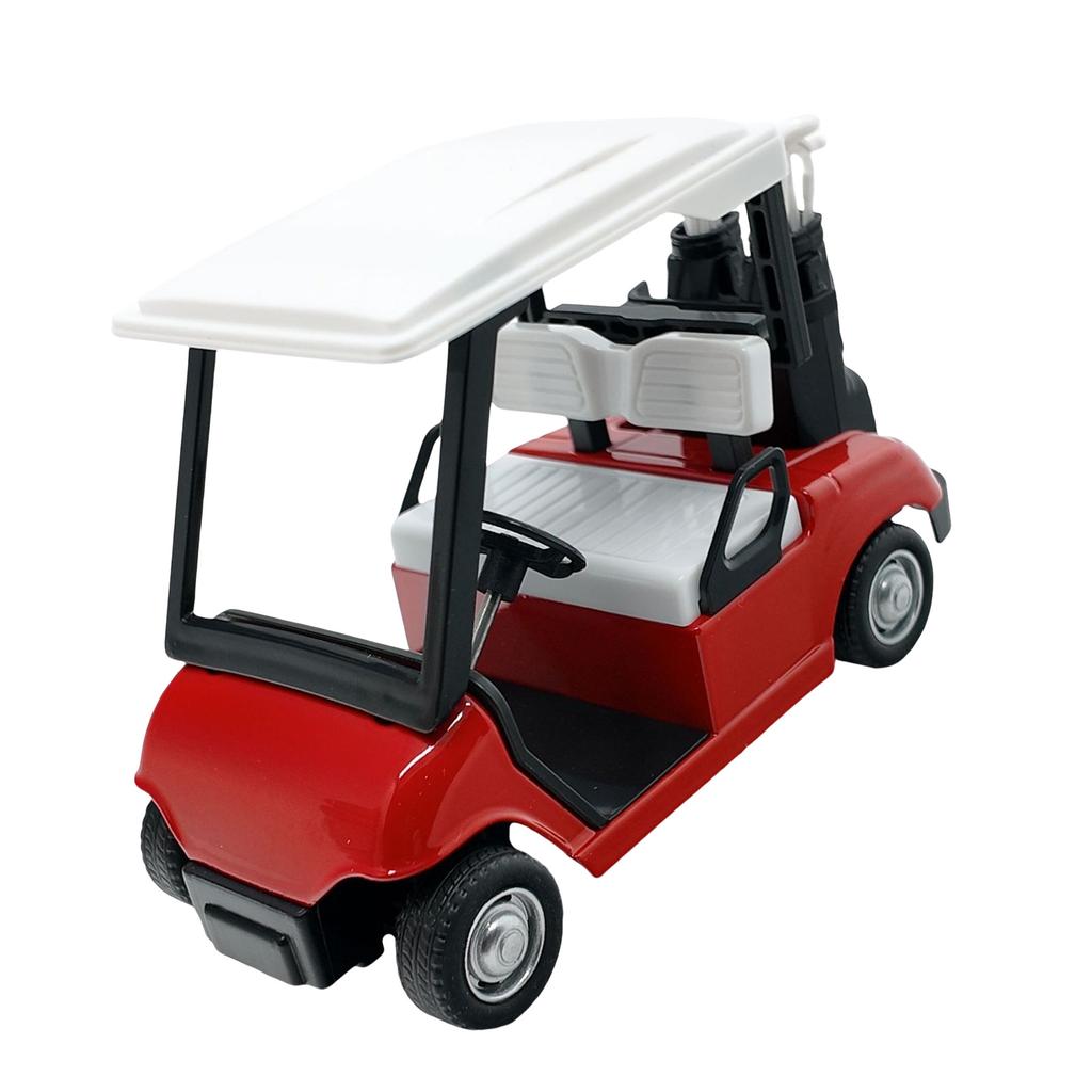1:20 Scale Miniature Metal Golf Cart Replicas Model with Clubs Cake Toppers Decorative Ornament For Home Office Display