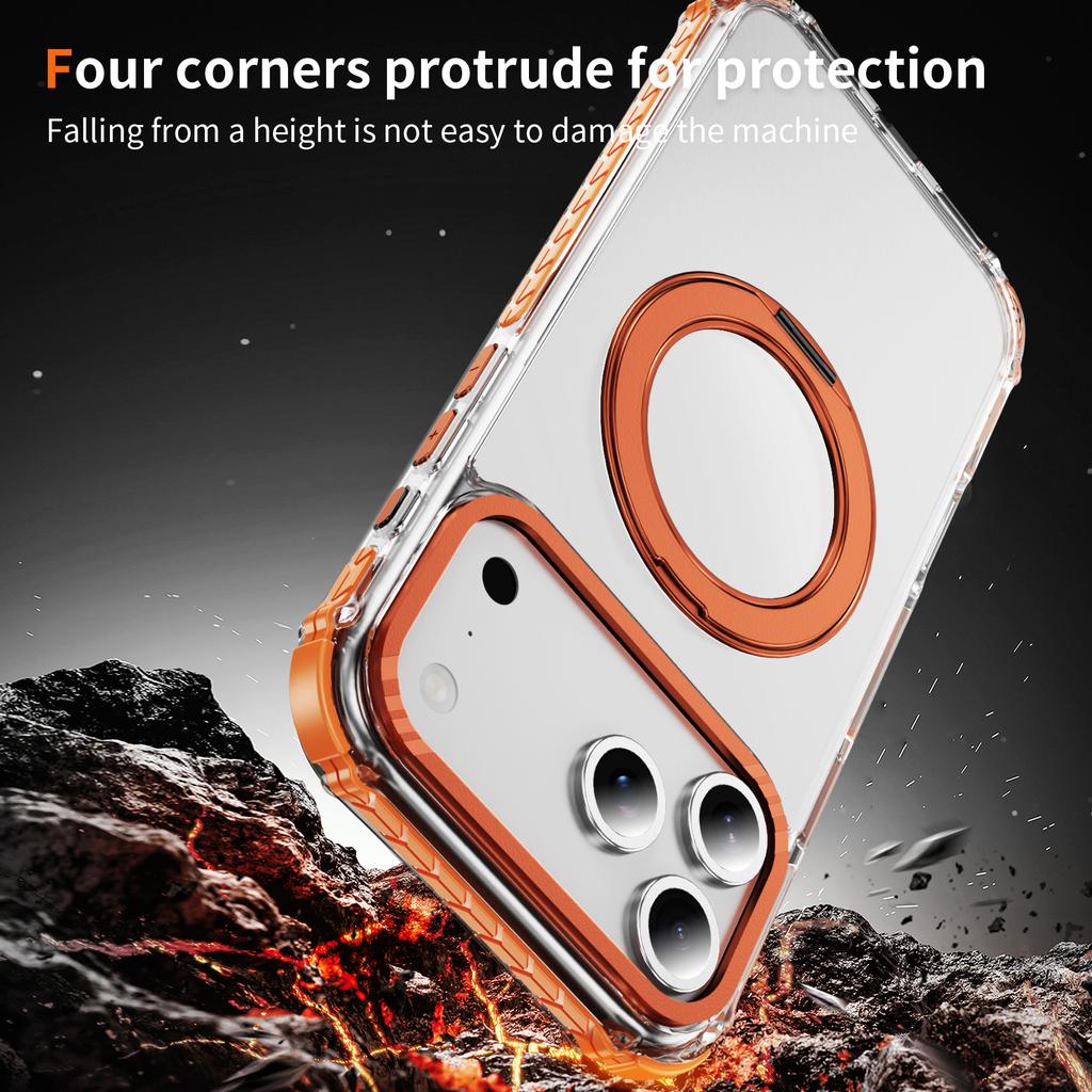 Для чехла iPhone 17 Pro, совместимого с MagSafe, TPU+PC, прозрачная противоударная накладка с подушками безопасности