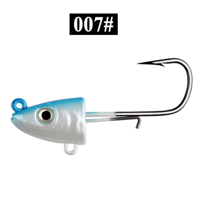 2 шт. рыболовный крючок с джиг-головкой 10 г 25 г 45 г рыболовный крючок с рыбьей головой для мягких рыболовных снастей