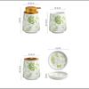 320 мл Керамический флакон для лосьона Зеленый лист Набор для мытья Простой Шампунь Средство для снятия макияжа Бутылка для хранения воды Подставка для зубных щеток Мыльница