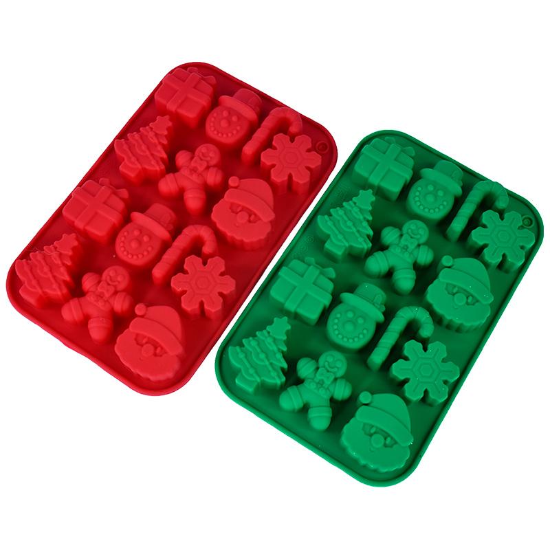 Рождественские силиконовые формы для шоколада, пряничный человечек, снежинка, рождественская елка, конфеты, печенье, инструменты для выпечки, новогодний декор для торта
