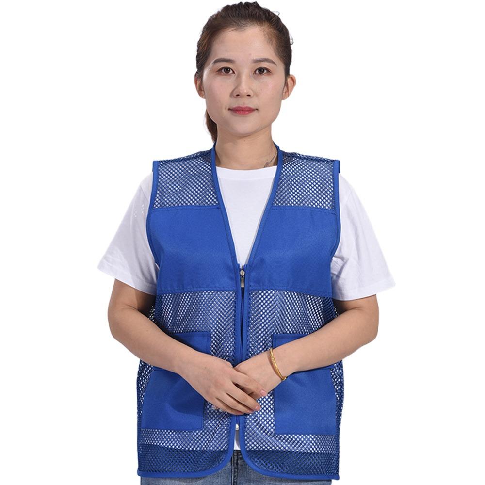Mesh Safety Vest Sleeveless Style See-through Vest Men Women V-neck Vest  Summer Season