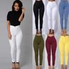 6 Colors Women High Waist Solid Bottom Leggings Casual Jeans Slim Pants Plus Size